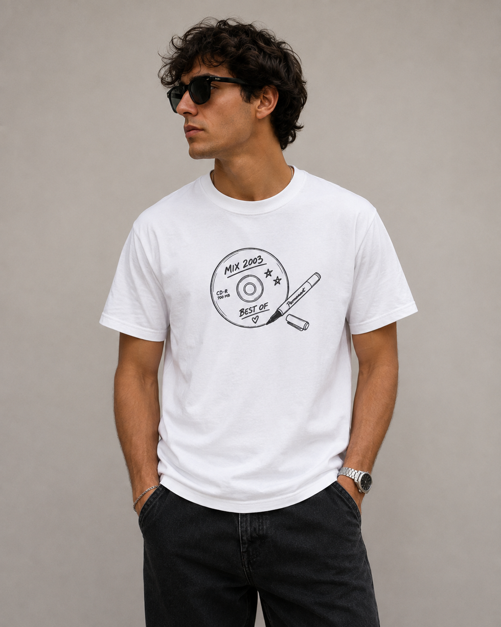 Mix CD & Marker Tee | Retro 90s/Y2K Nostalgia T-Shirt