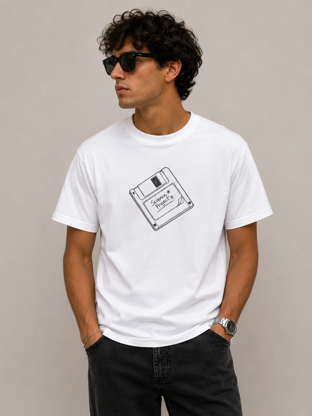 Retro Floppy Disk Tee | "Science Project" 90s T-Shirt