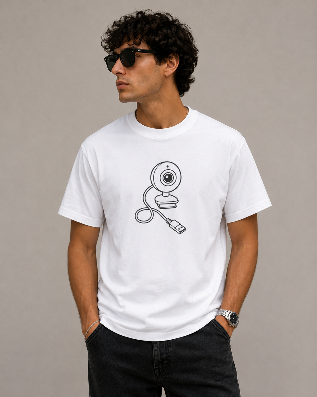 Retro Webcam Tee | Minimalist Tech Nostalgia T-Shirt